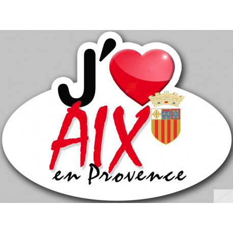 J'aime Aix-en-Provence - 15x11cm - Sticker/autocollant