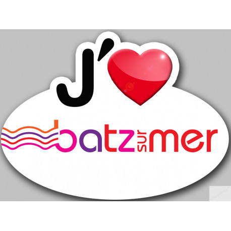 j'aime Batz-sur-Mer - 15x11cm - Sticker/autocollant