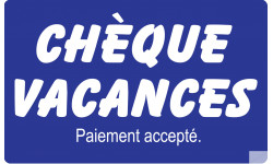 Paiement Chèque vacances accepté - 10x6cm - Sticker/autocollant