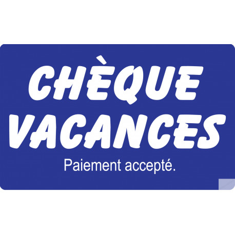 Paiement Chèque vacances accepté - 10x6cm - Sticker/autocollant