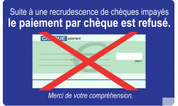 Paiement Chèques refusés - 15x9.2cm - Sticker/autocollant