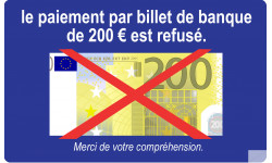 Paiement billet de 200 euros refusé - 10x6cm - Sticker/autocollant