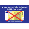 Paiement billet de 200 euros refusé - 10x6cm - Sticker/autocollant