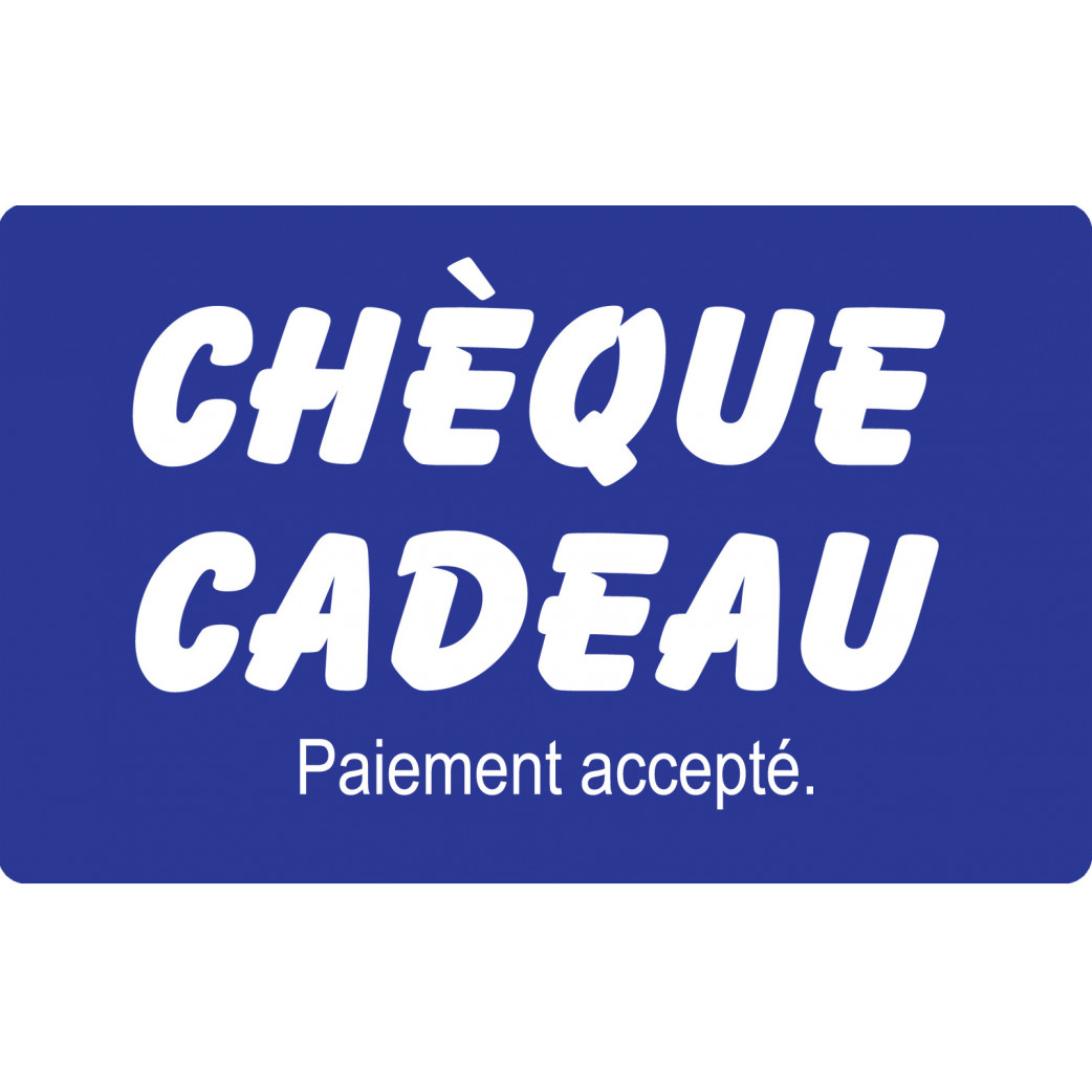 Paiement Chèque cadeau accepté - 10x6cm - Sticker/autocollant
