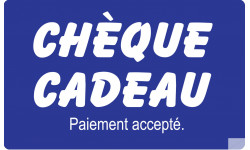 Paiement Chèque cadeau accepté - 10x6cm - Sticker/autocollant