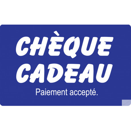 Paiement Chèque cadeau accepté - 10x6cm - Sticker/autocollant