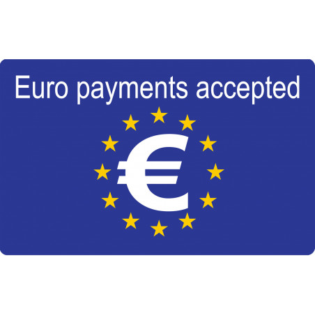 Euro payments accepted - 10x6cm - Sticker/autocollant