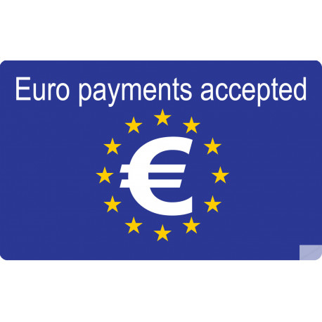 Euro payments accepted - 20x12.3cm - Sticker/autocollant