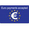 Euro payments accepted - 20x12.3cm - Sticker/autocollant