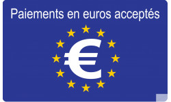 Paiements en euros acceptés - 10x6cm - Sticker/autocollant