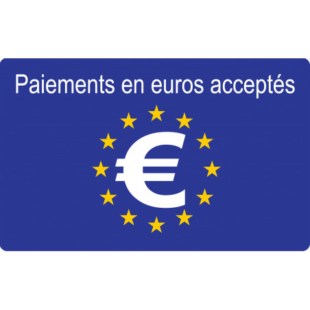 Paiements euros acceptés - 10x6cm - Sticker/autocollant