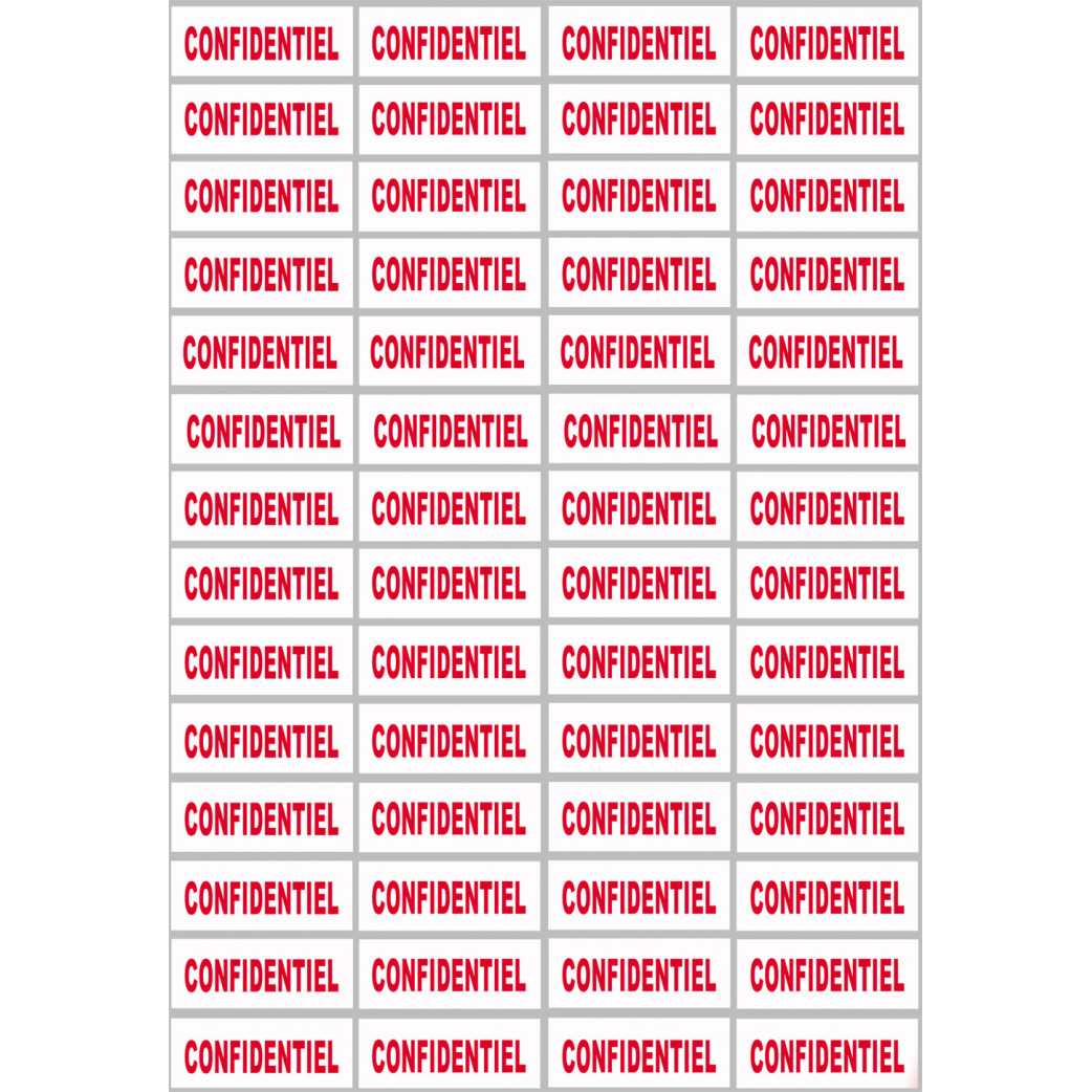 CONFIDENTIEL - 56fois 4.8x2cm - Sticker/autocollant
