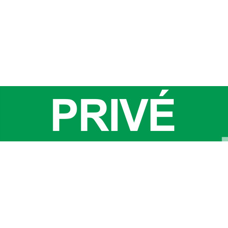 Privé vert - 29x7cm - Sticker/autocollant