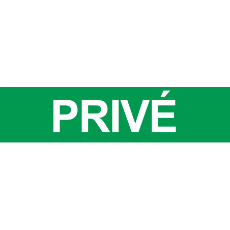 Privé vert - 29x7cm - Sticker/autocollant