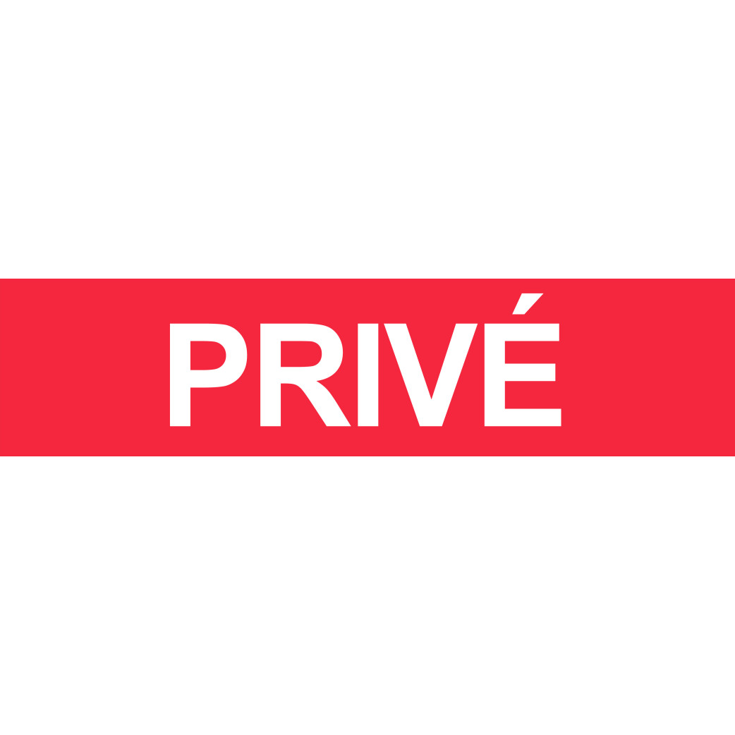 Privé rouge - 29x7cm - Sticker/autocollant