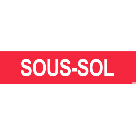 SOUS-SOL rouge - 29x7cm - Sticker/autocollant