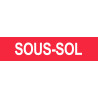 SOUS-SOL rouge - 29x7cm - Sticker/autocollant