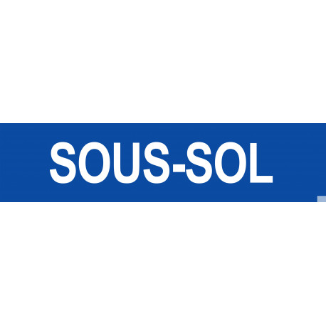 SOUS-SOL bleu - 29x7cm - Sticker/autocollant