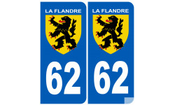 immatriculation 62 Flandre - Sticker/autocollant
