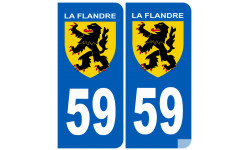 numéro 59 immatriculation Flandre - Sticker/autocollant
