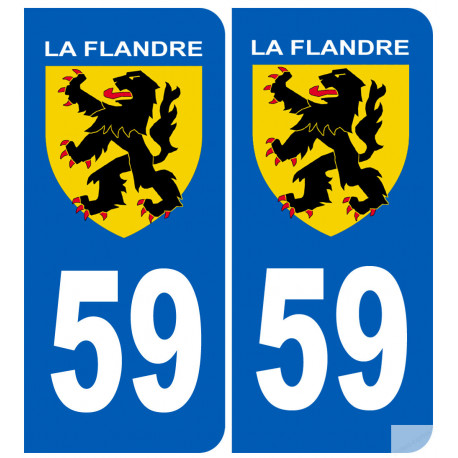 numéro 59 immatriculation Flandre - Sticker/autocollant