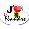 j'aime La Flandre - 15x11cm - Sticker/autocollant