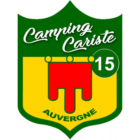 Camping car 15 le Cantal Auvergne - 20x15cm - Sticker/autocollant