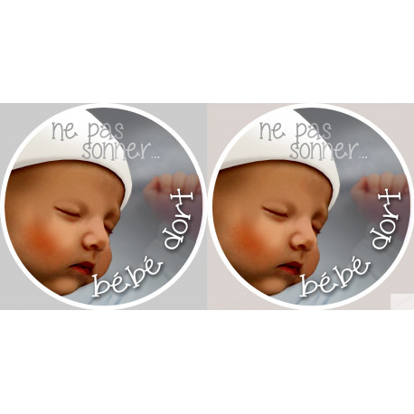 bébé dort ne pas sonner - 2x4.5cm - Sticker/autocollant