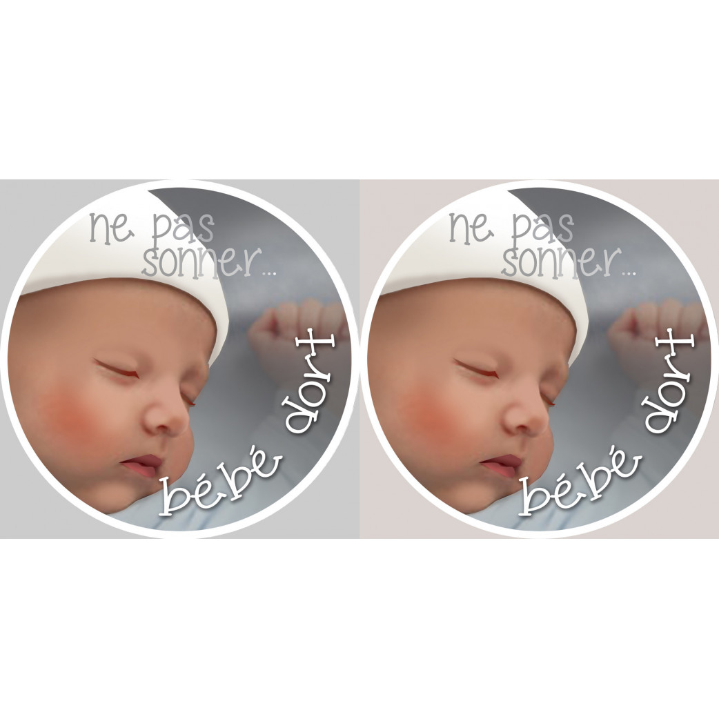 bébé dort ne pas sonner - 2x4.5cm - Sticker/autocollant