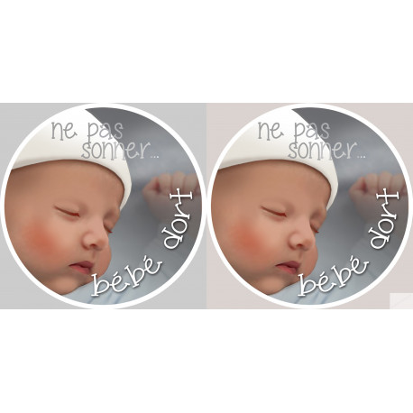 bébé dort ne pas sonner - 2x4.5cm - Sticker/autocollant