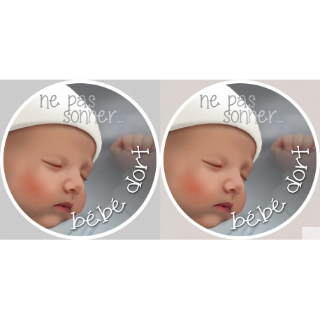 sticker / Autocollant : ne pas sonner bébé dort - 2x4.5cm - Sticker/autocollant