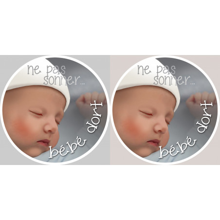 bébé dort ne pas sonner - 2x4.5cm - Sticker/autocollant