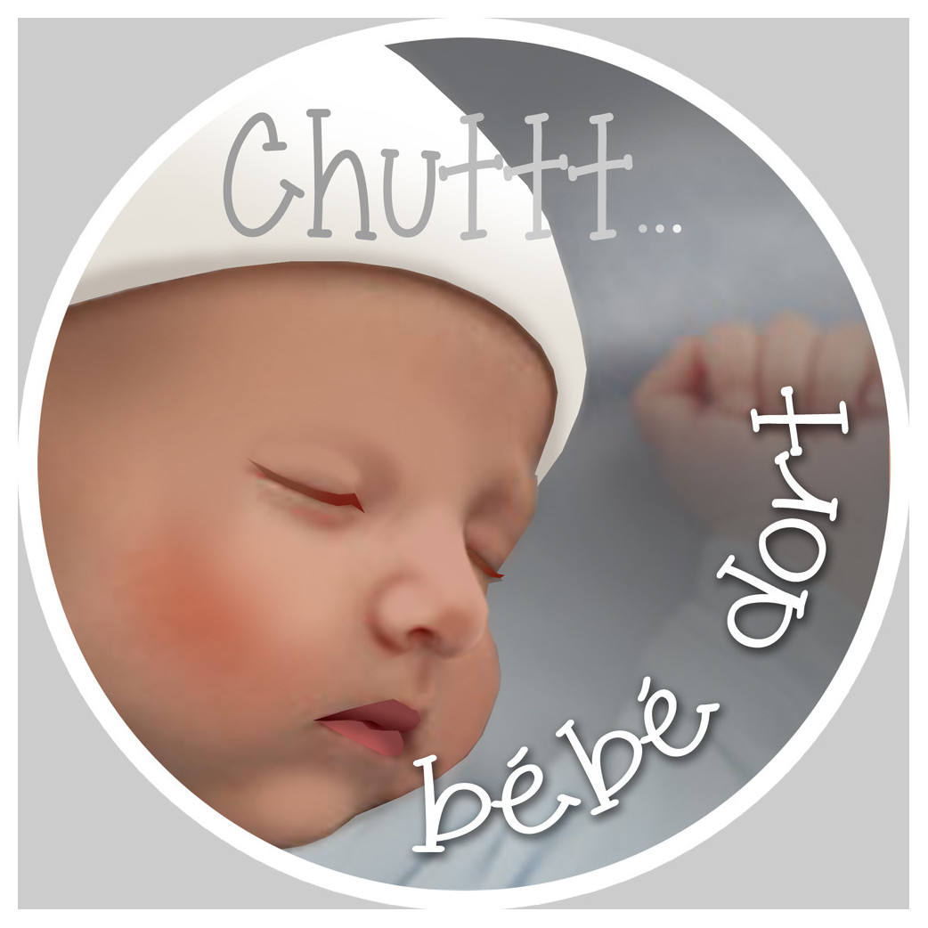 Chuttt bébé dort - 15cm - Sticker/autocollant