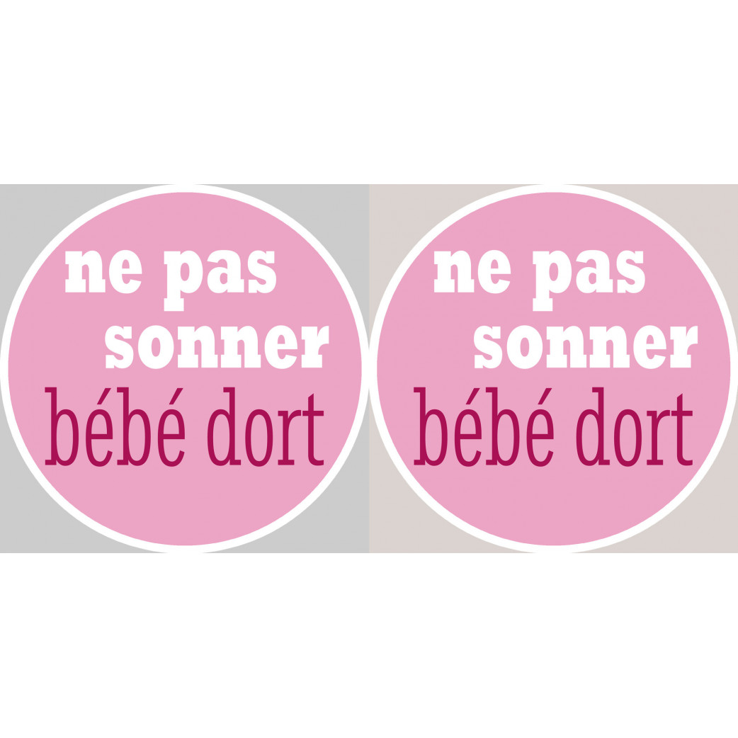 bébé dort fille ne pas sonner - 2x4.5cm - Sticker/autocollant