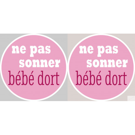 bébé dort fille ne pas sonner - 2x4.5cm - Sticker/autocollant