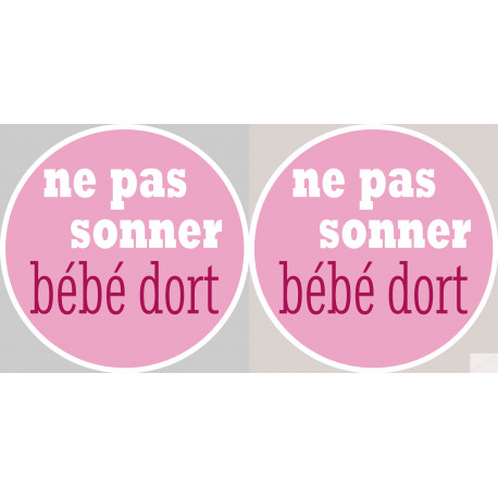 bébé dort fille ne pas sonner - 2x4.5cm - Sticker/autocollant