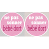 bébé dort fille ne pas sonner - 2x4.5cm - Sticker/autocollant