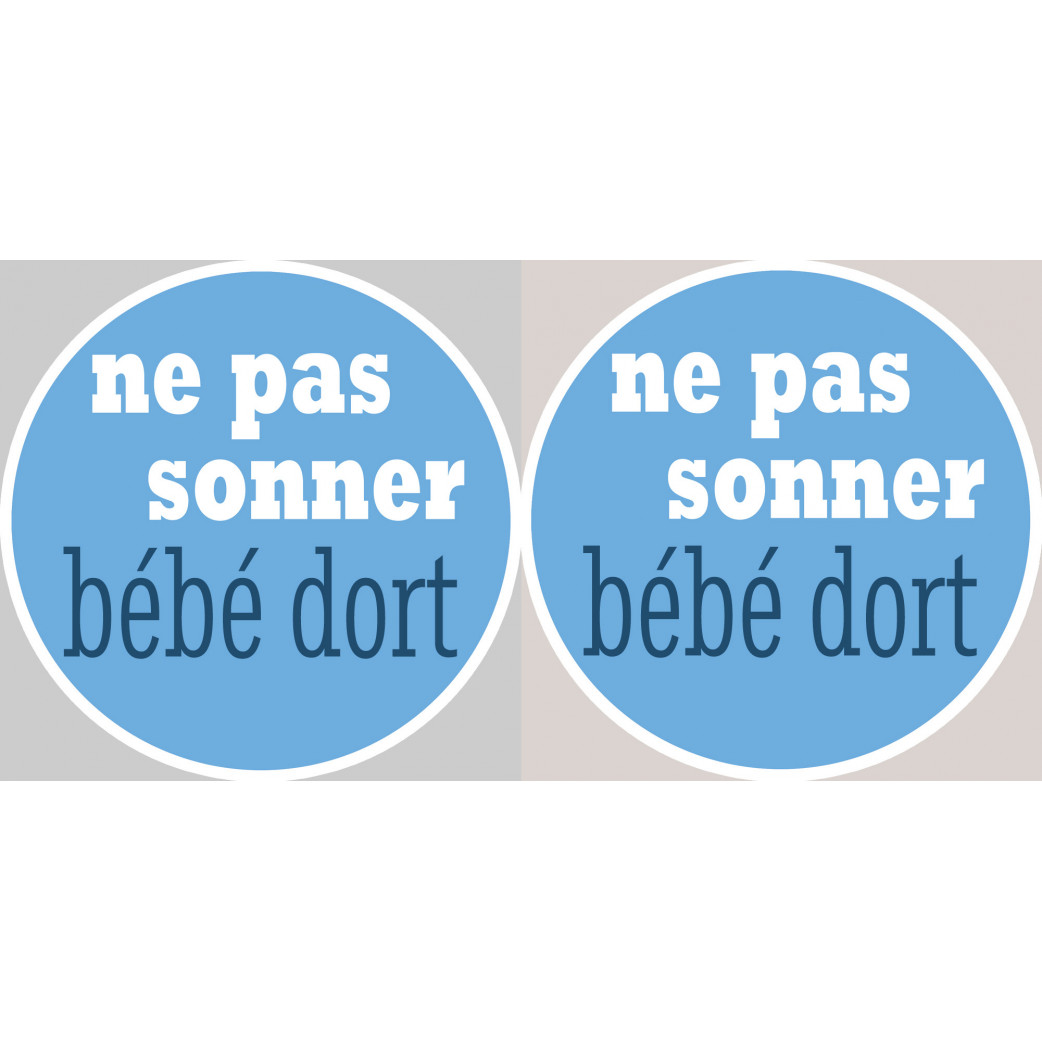 bébé dort garçon ne pas sonner  - 2X4.5cm - Sticker/autocollant