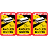 Angles morts bus et car - 3 stickers de 17x25cm - Sticker/autocollant