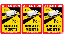 Angles morts poids lourds (3 fois 17x25cm) - Sticker/autocollant