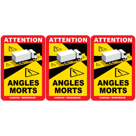 Angles morts poids lourds (3 fois 17x25cm) - Sticker/autocollant