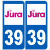 immatriculation 39 (Jura) - Sticker/autocollant