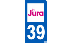  immatriculation 39 du Jura - 6x3cm - Sticker/autocollant