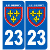 immatriculation Berry 23 (la Creuse) - Sticker/autocollant