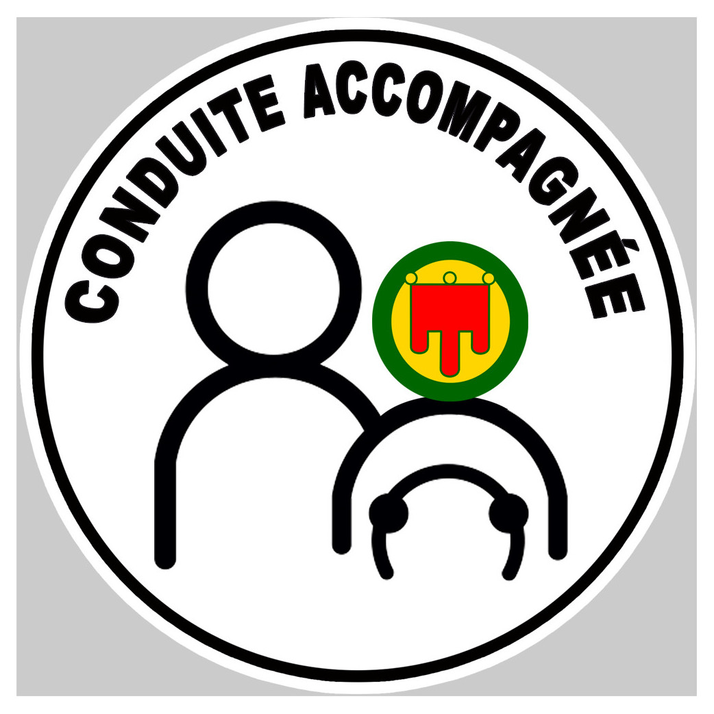 Conduite accompagnée d'Auvergne - 15x15cm - Sticker/autocollant