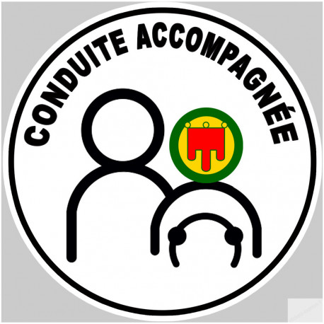 Conduite accompagnée d'Auvergne - 15x15cm - Sticker/autocollant