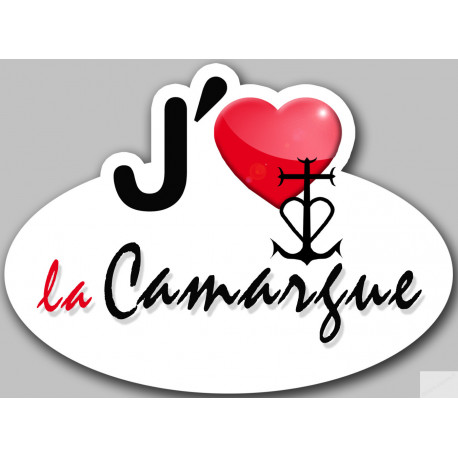 j'aime la Camargue - 15x11cm - Sticker/autocollant