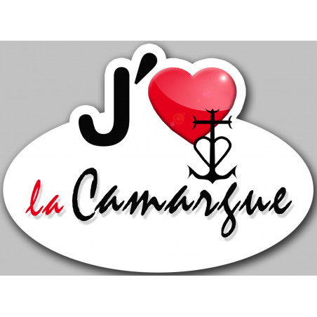 j'aime la Camargue - 15x11cm - Sticker/autocollant