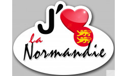 j'aime la Normandie - 15x11cm - Sticker/autocollant