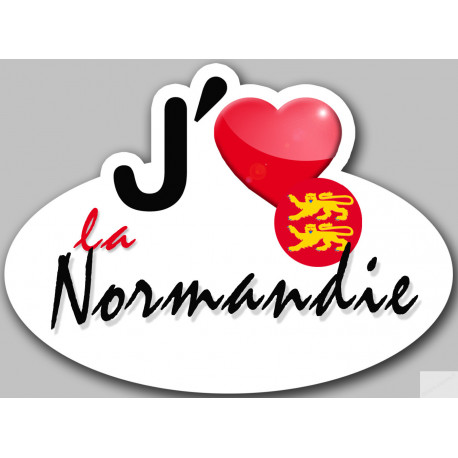 j'aime la Normandie - 15x11cm - Sticker/autocollant